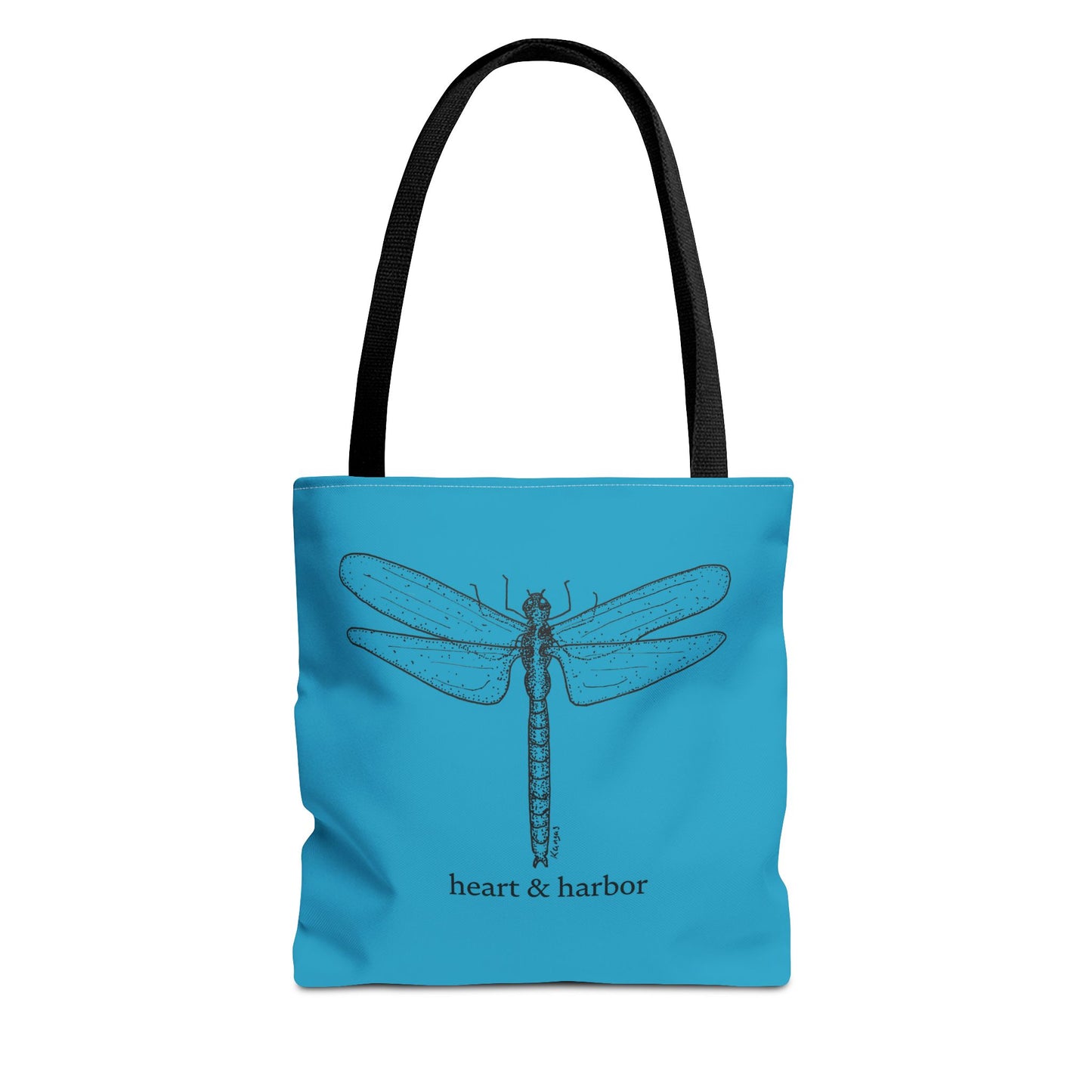 Dragonfly Art Tote | Eco-Friendly Canvas Bag by Heart & Harbor |Turquoise