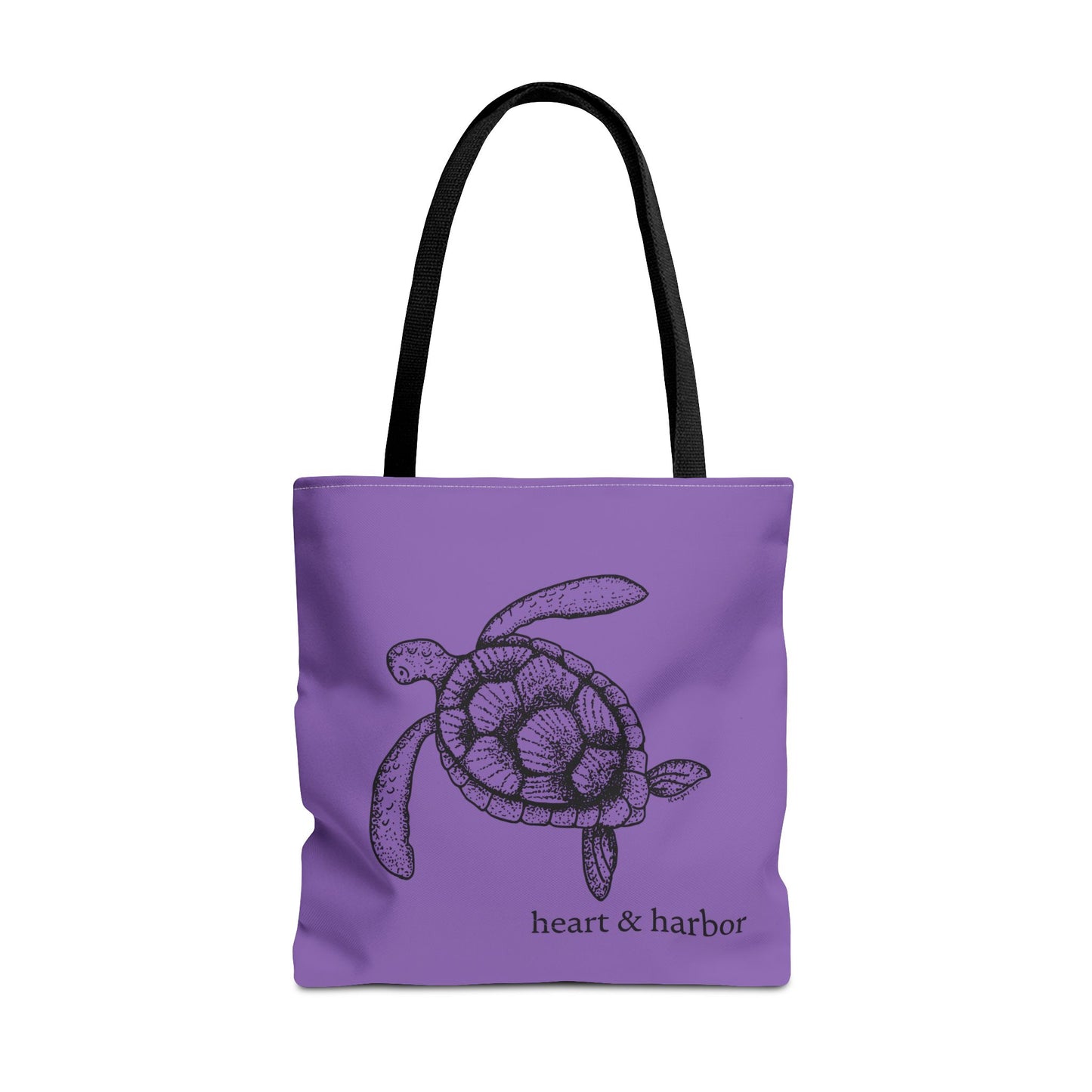 Sea Turtle Tote Bag - Hand-Drawn - Purple | Heart & Harbor
