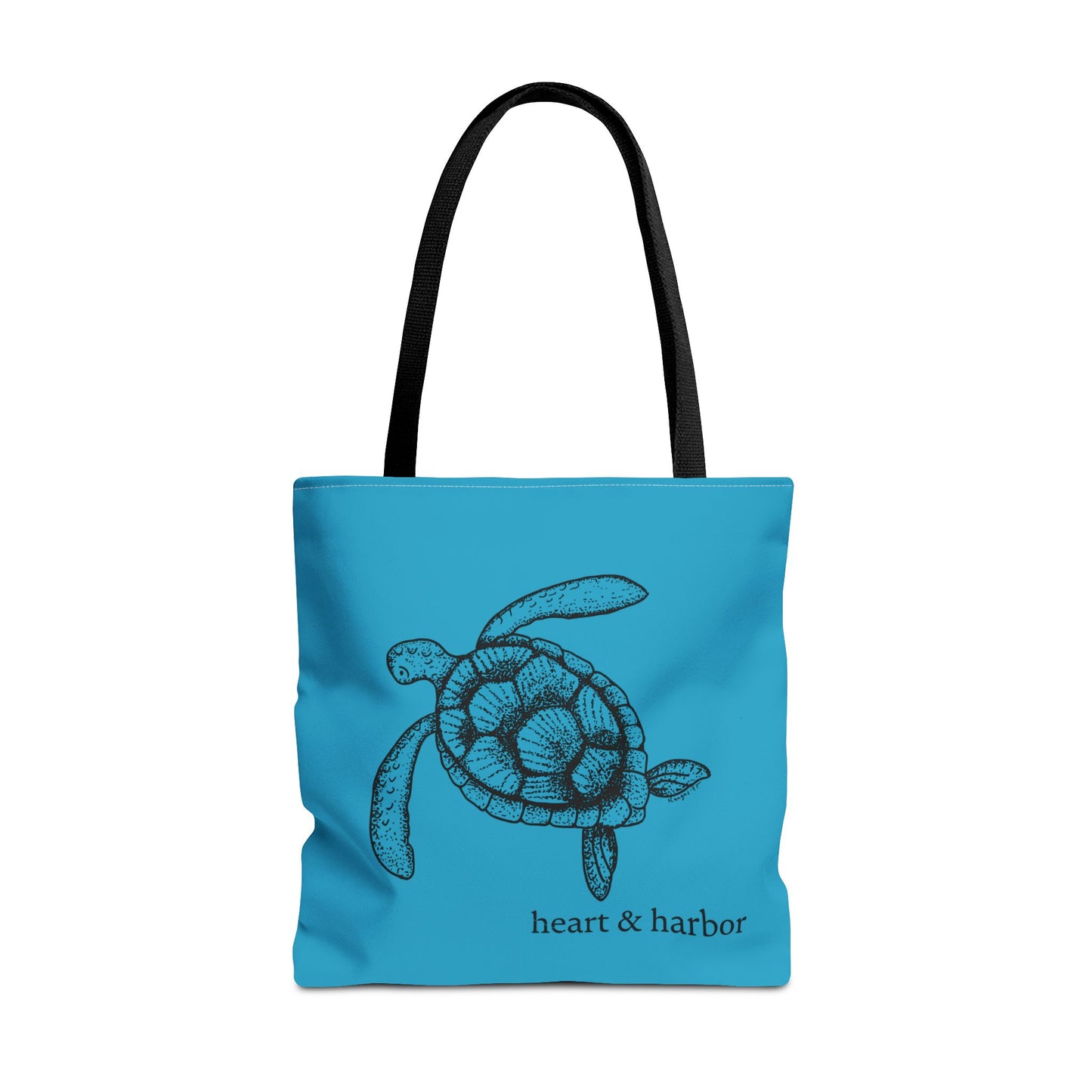 Sea Turtle Tote Bag - Hand-Drawn - Turquoise | Heart & Harbor