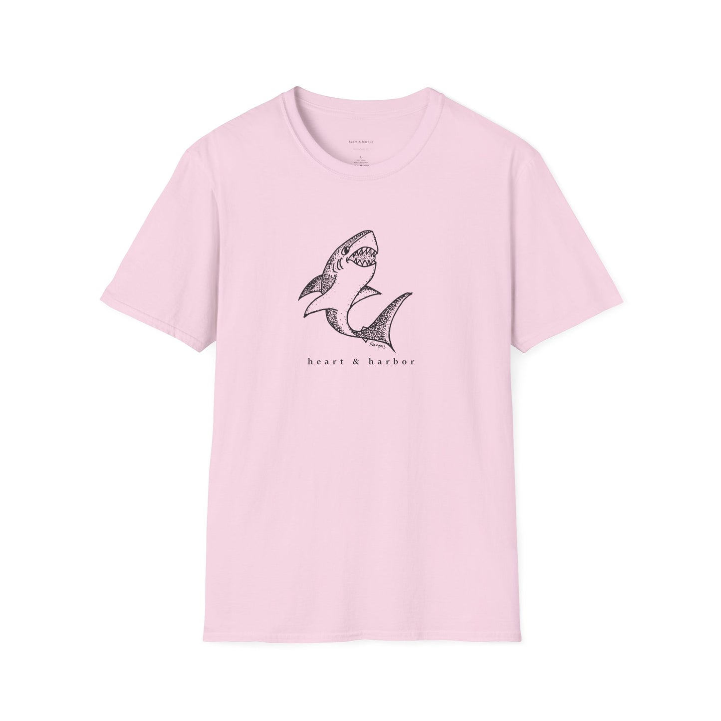 Shark Graphic T-Shirt | Unisex Hand-Drawn | Heart & Harbor | Multiple Colors