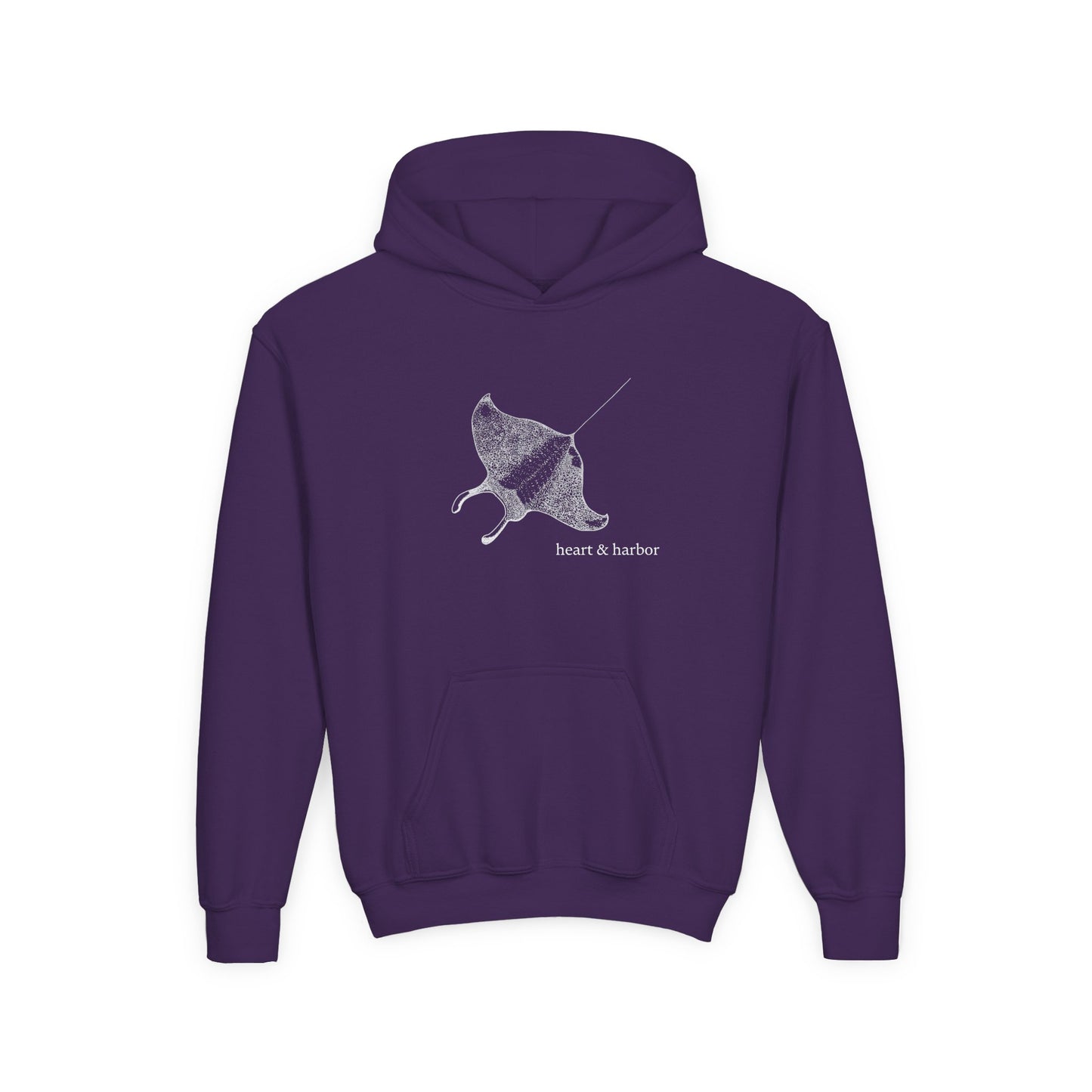 Manta Ray Kids Hoodie | Hand-Drawn | Heart & Harbor | multiple colors