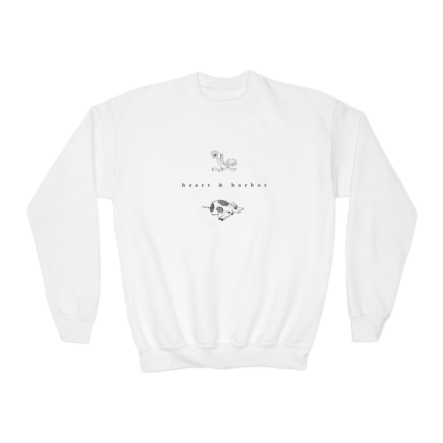 Chicken & Pig | Kids Crewneck Sweatshirt | Hand-Drawn | Heart & Harbor