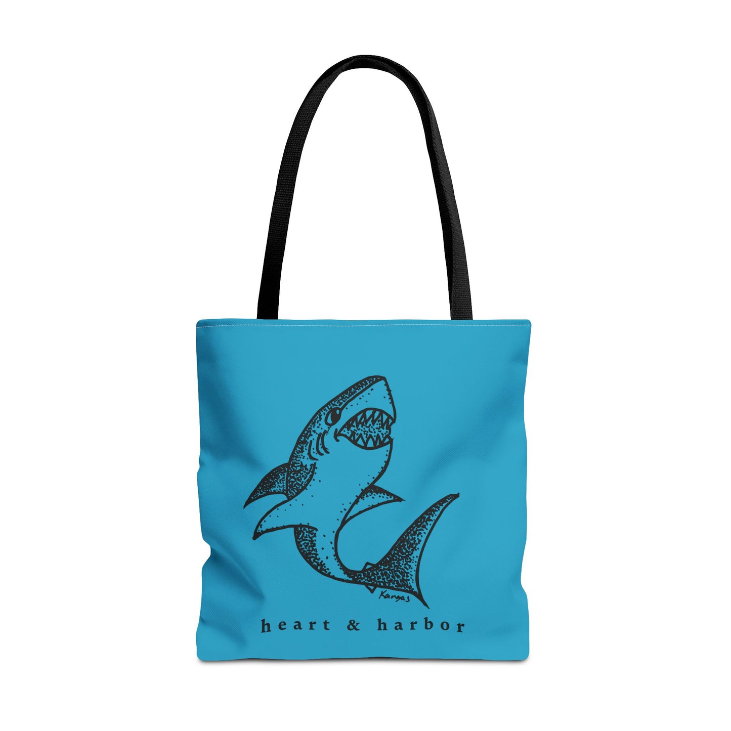 Shark | Illustrated Tote Bag | heart & harbor | Turquoise