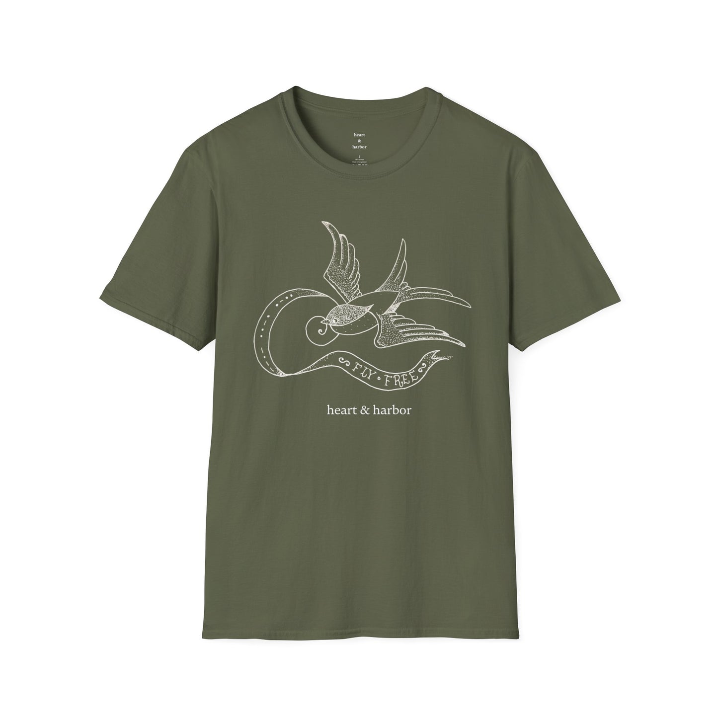 Traditional Tattoo Swallow T-Shirt - Fly Free Design