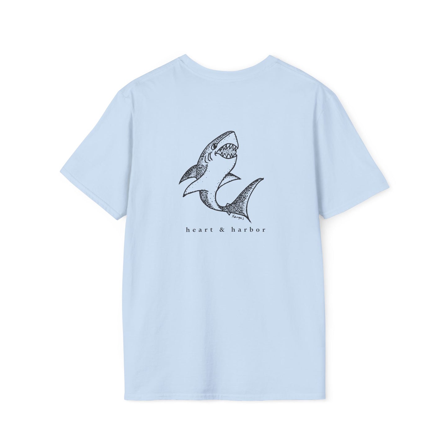 Shark T-Shirt | Back Design | Hand-Drawn | Multiple Colors