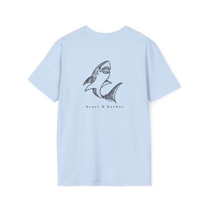 Shark T-Shirt | Back Design | Hand-Drawn | Multiple Colors