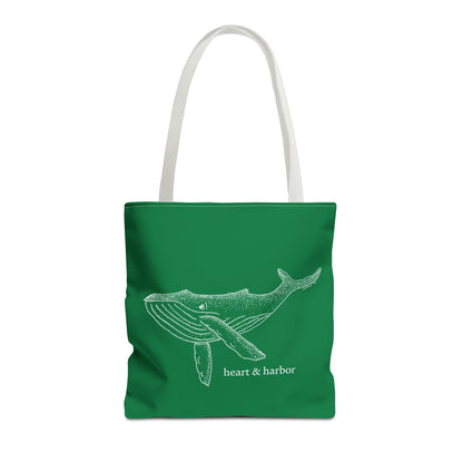 Whale Tote Bag - Dark Green