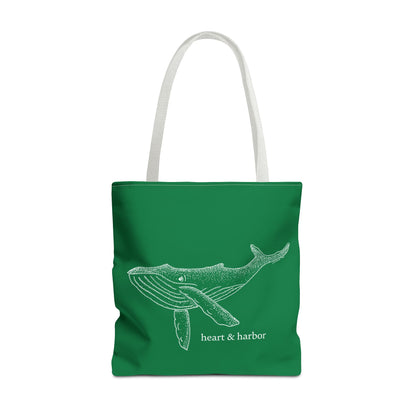 Whale Tote Bag - Dark Green