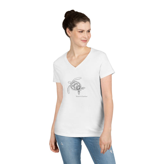 Sea Turtle Ladies V-Neck T-Shirt