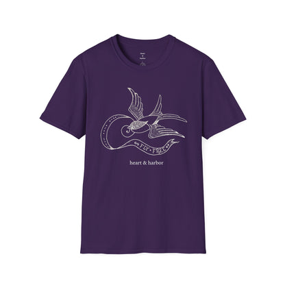 Traditional Tattoo Swallow T-Shirt - Fly Free Design