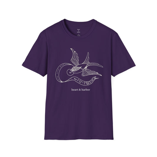 Traditional Tattoo Swallow T-Shirt - Fly Free Design
