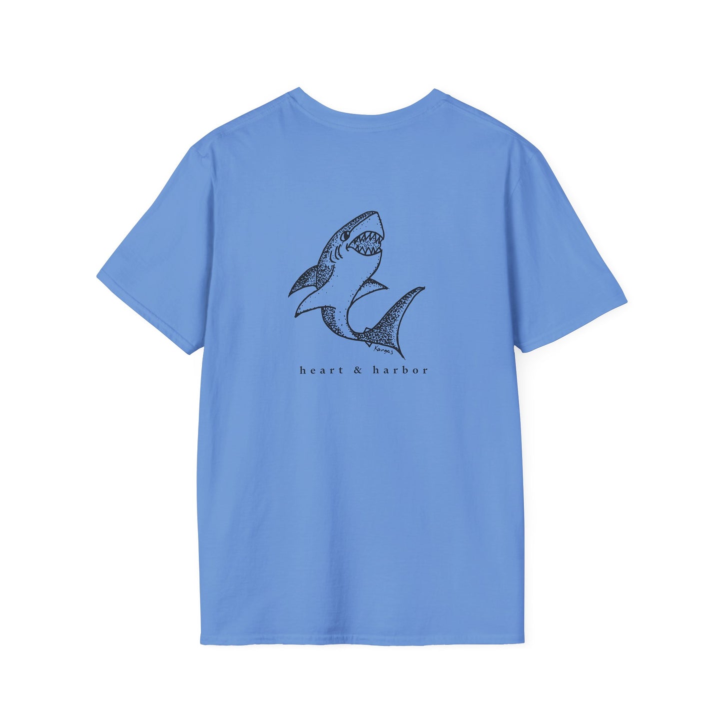 Shark T-Shirt | Back Design | Hand-Drawn | Multiple Colors