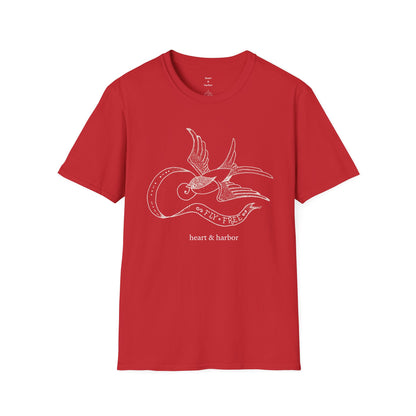 Traditional Tattoo Swallow T-Shirt - Fly Free Design