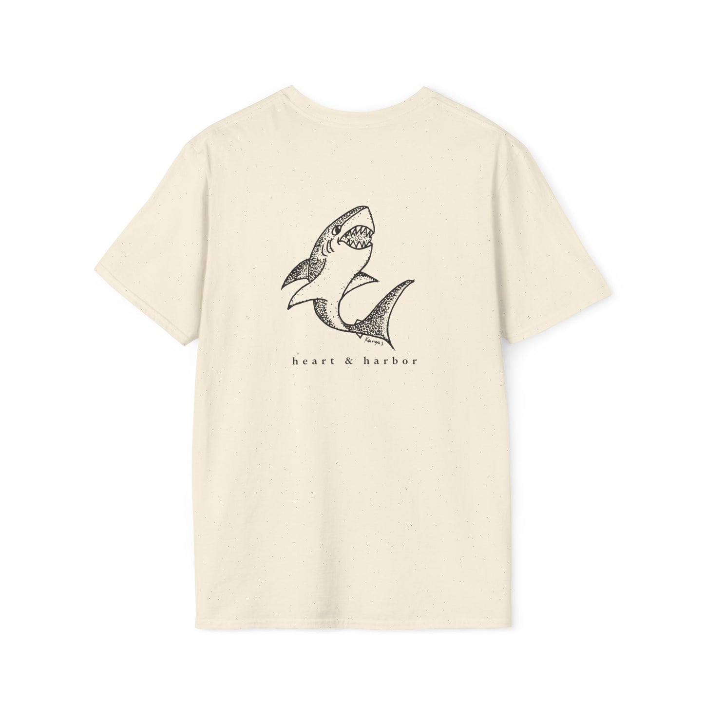 Shark T-Shirt | Back Design | Hand-Drawn | Multiple Colors