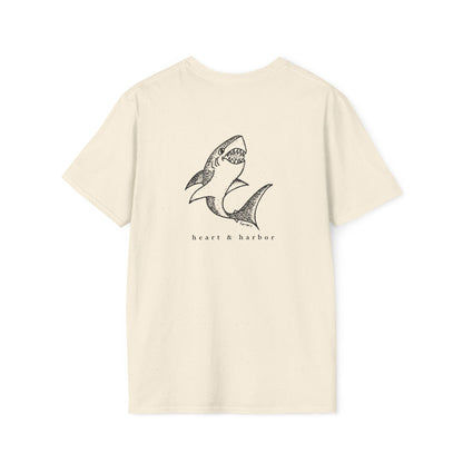 Shark T-Shirt | Back Design | Hand-Drawn | Multiple Colors