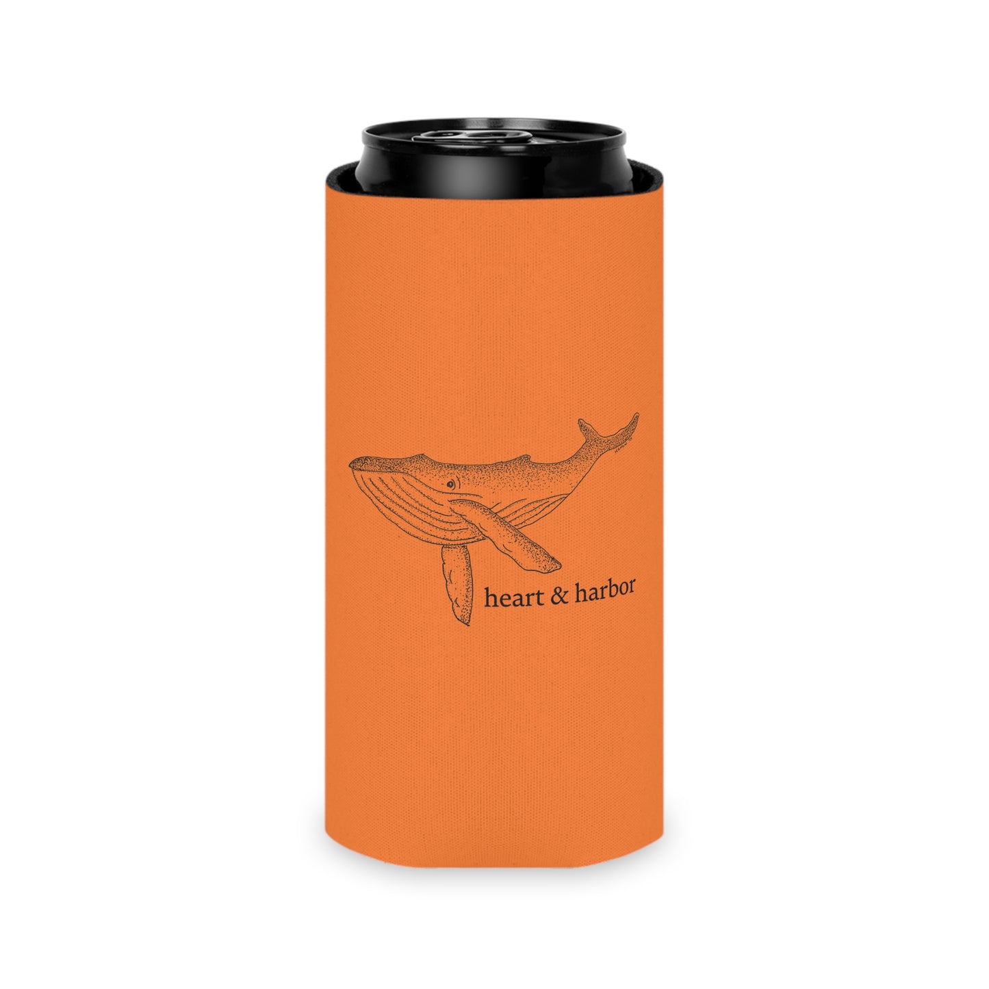 heart & harbor whale art can cooler