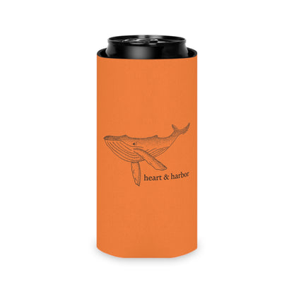 heart & harbor whale art can cooler