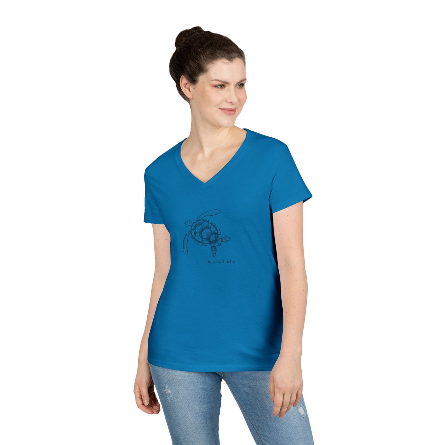 Sea Turtle Ladies V-Neck T-Shirt