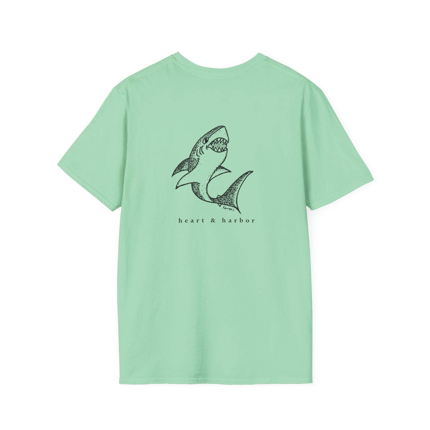 Shark T-Shirt | Back Design | Hand-Drawn | Multiple Colors