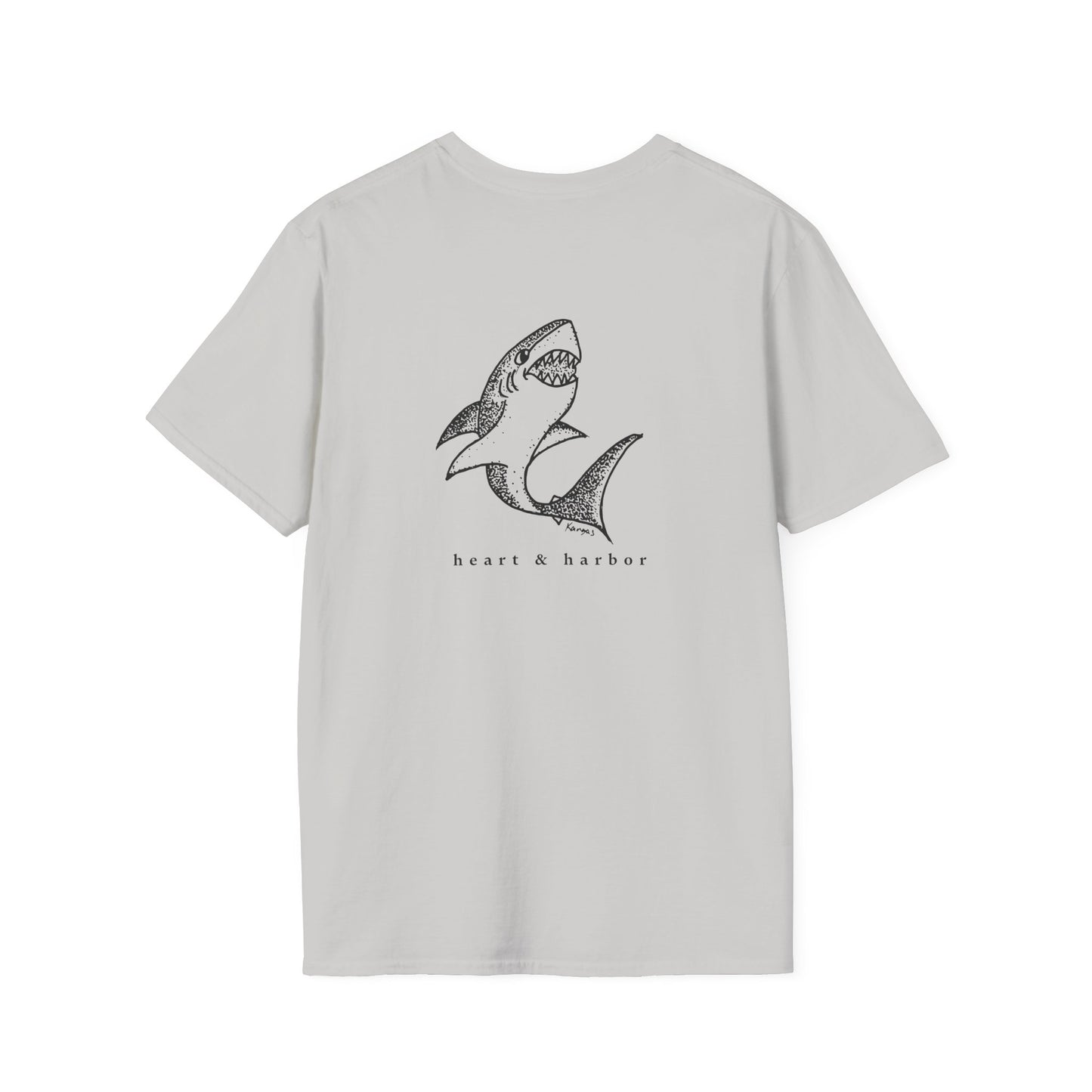 Shark T-Shirt | Back Design | Hand-Drawn | Multiple Colors