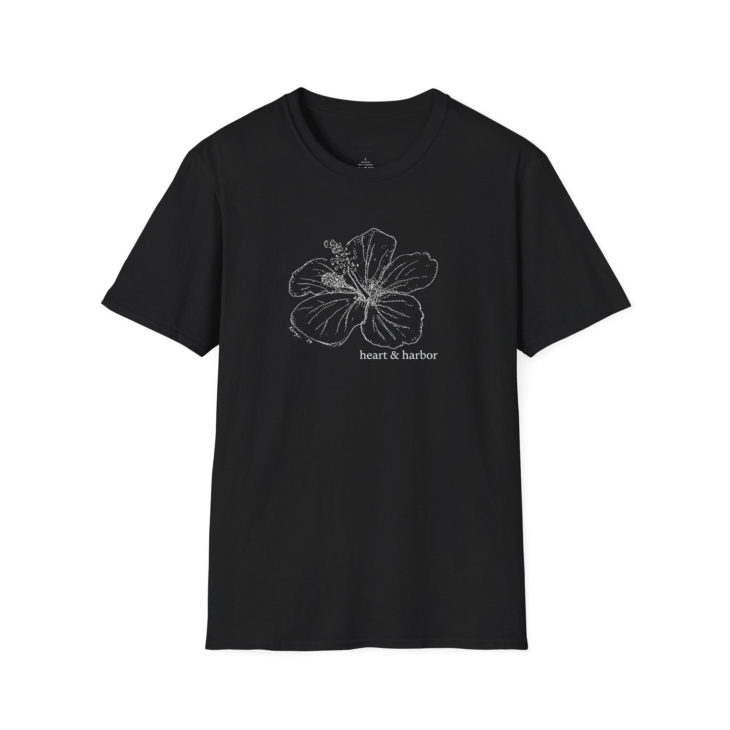 Hibiscus Flower T-Shirt - Black