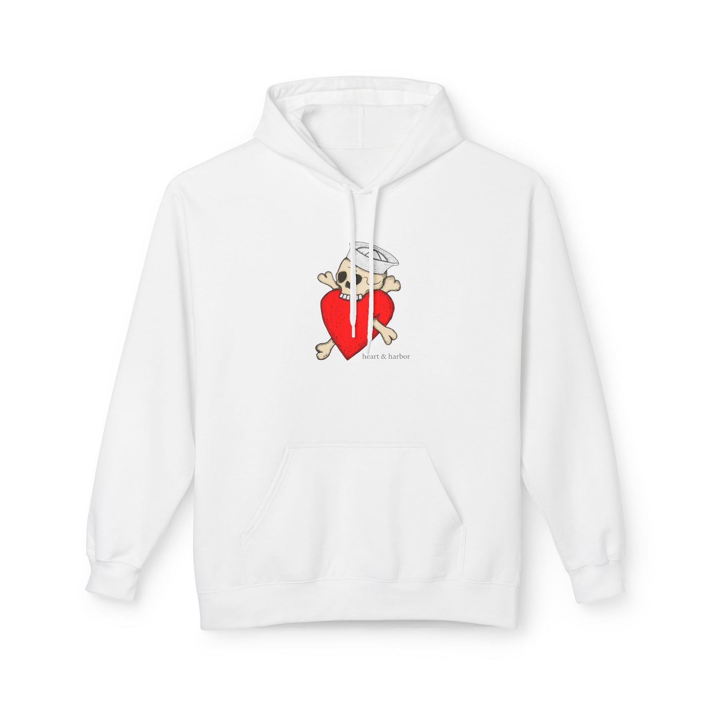 Eat Your Heart Out" Skull & Heart Hoodie - Nautical Pirate Graphic Sweatshirt by Heart & Harbor