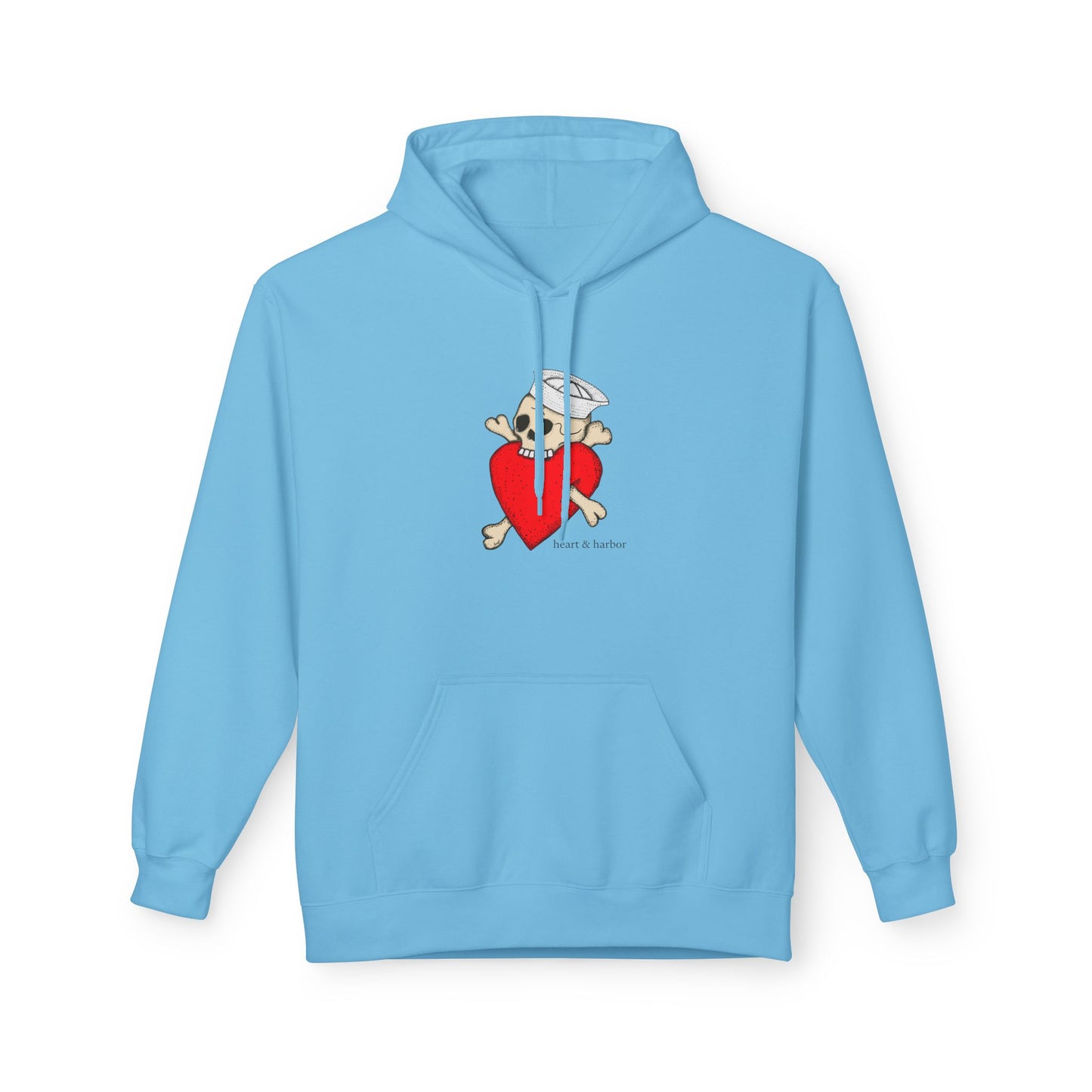 Eat Your Heart Out" Skull & Heart Hoodie - Nautical Pirate Graphic Sweatshirt by Heart & Harbor