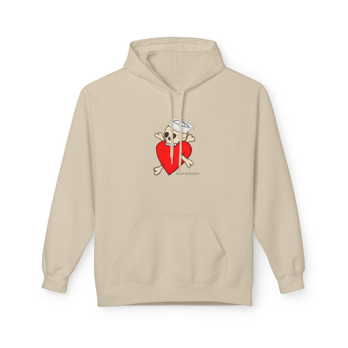 Eat Your Heart Out" Skull & Heart Hoodie - Nautical Pirate Graphic Sweatshirt by Heart & Harbor