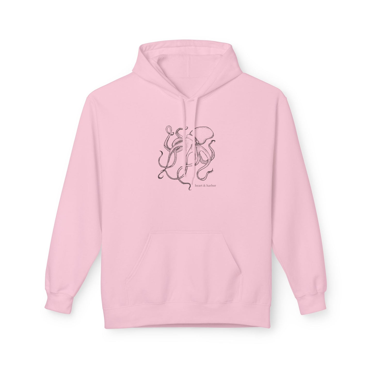 Octopus Hoodie - Unisex-Hand-Drawn-Sweatshirt | Heart & Harbor | Black Ink
