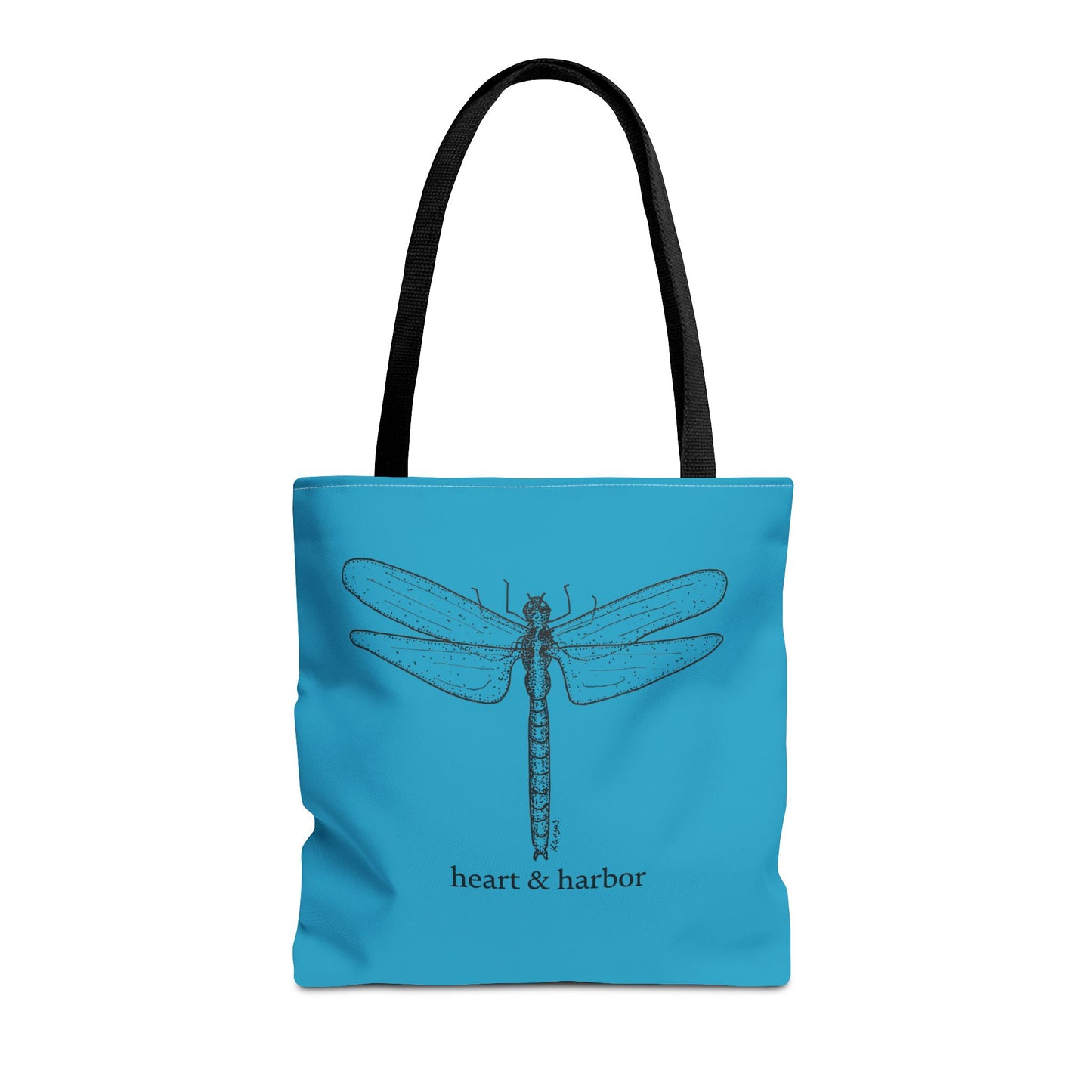 Dragonfly Art Tote | Eco-Friendly Canvas Bag by Heart & Harbor |Turquoise