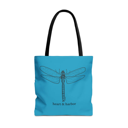 Dragonfly Art Tote | Eco-Friendly Canvas Bag by Heart & Harbor |Turquoise