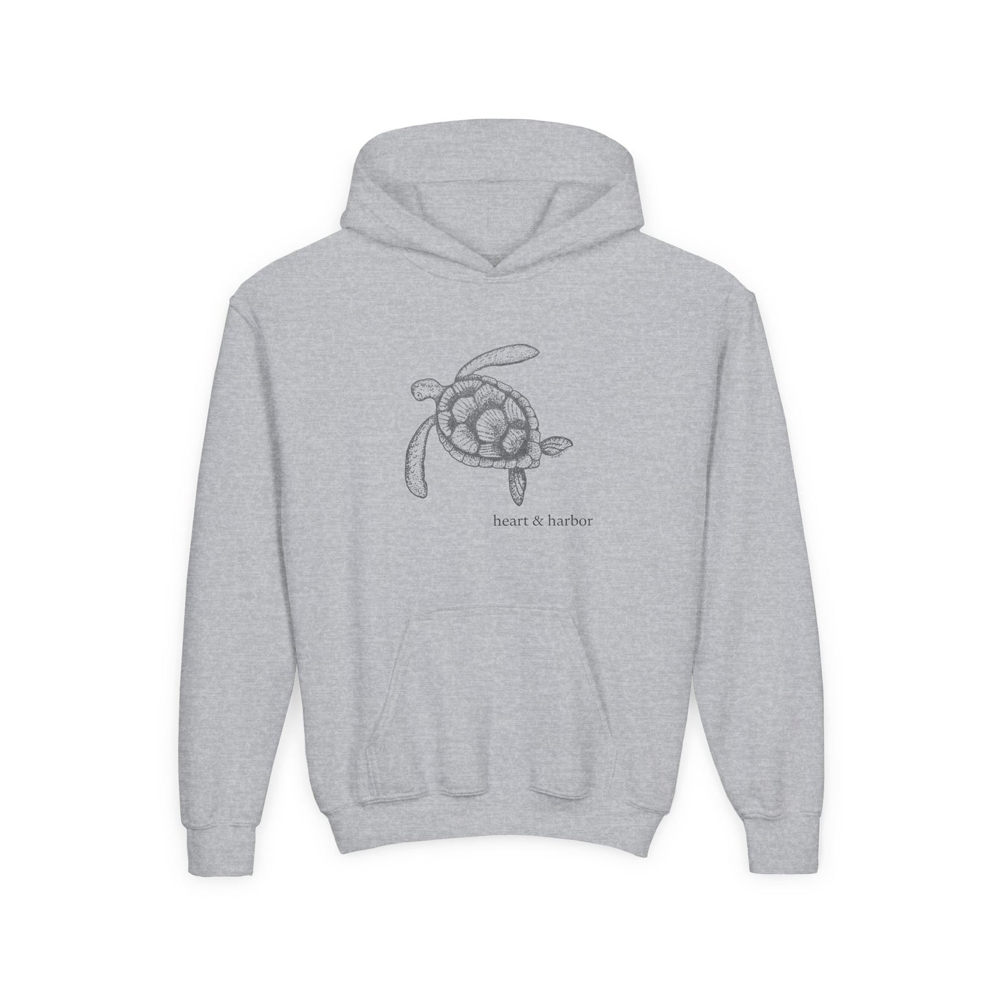 Sea Turtle Kids Hoodie | Hand-Drawn | Nautical Ocean Tee | Heart & Harbor | multiple colors
