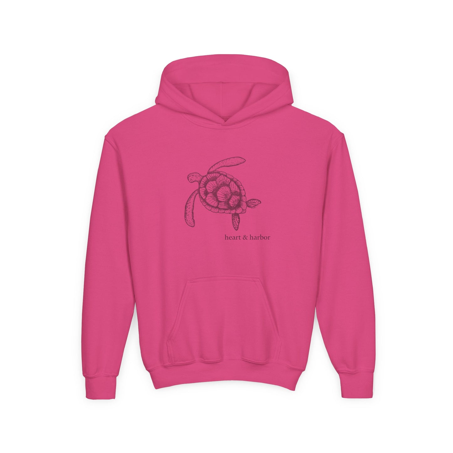 Sea Turtle Kids Hoodie | Hand-Drawn | Nautical Ocean Tee | Heart & Harbor | multiple colors