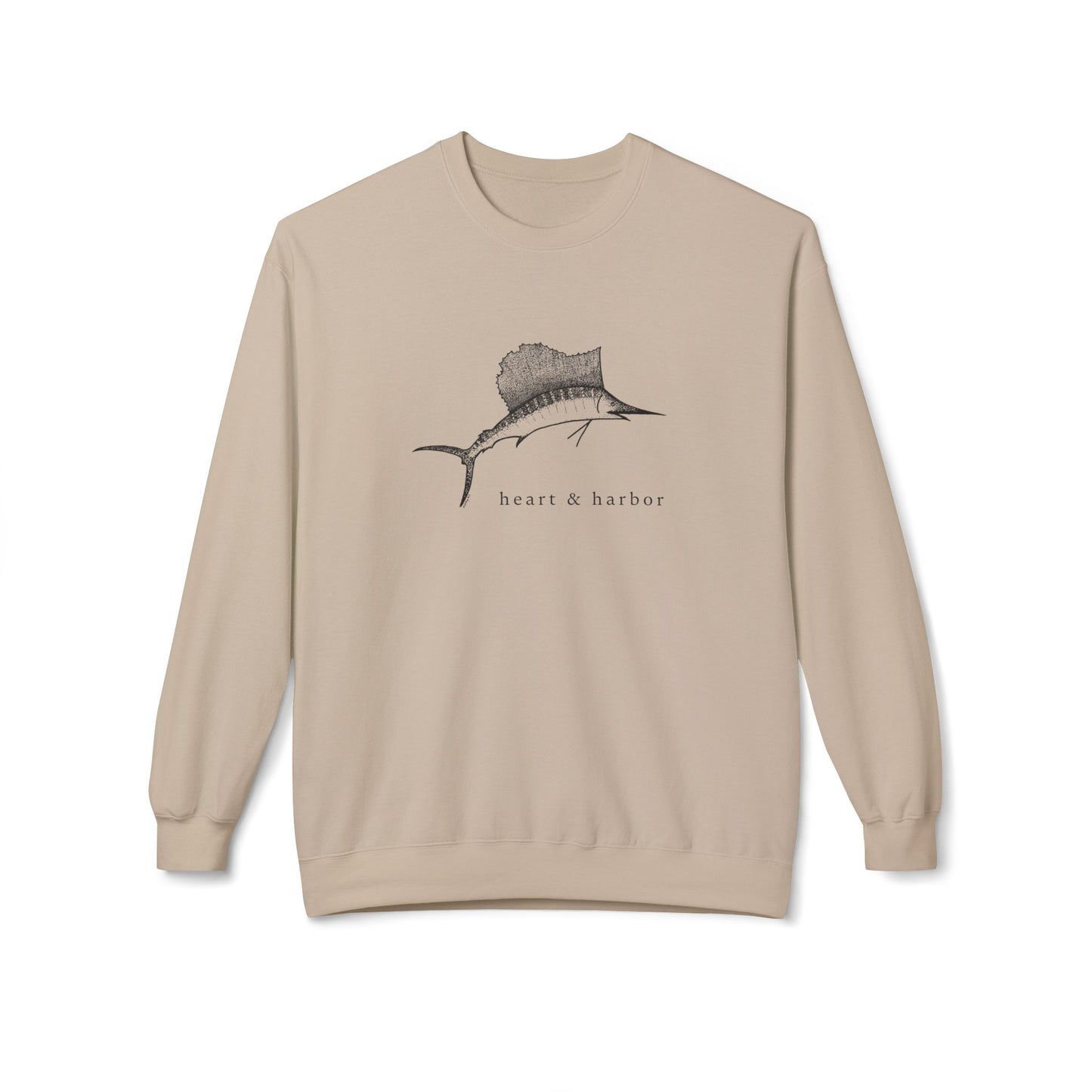 Sailfish Crewneck Sweatshirt | Unisex | Black Graphic | multiple colors