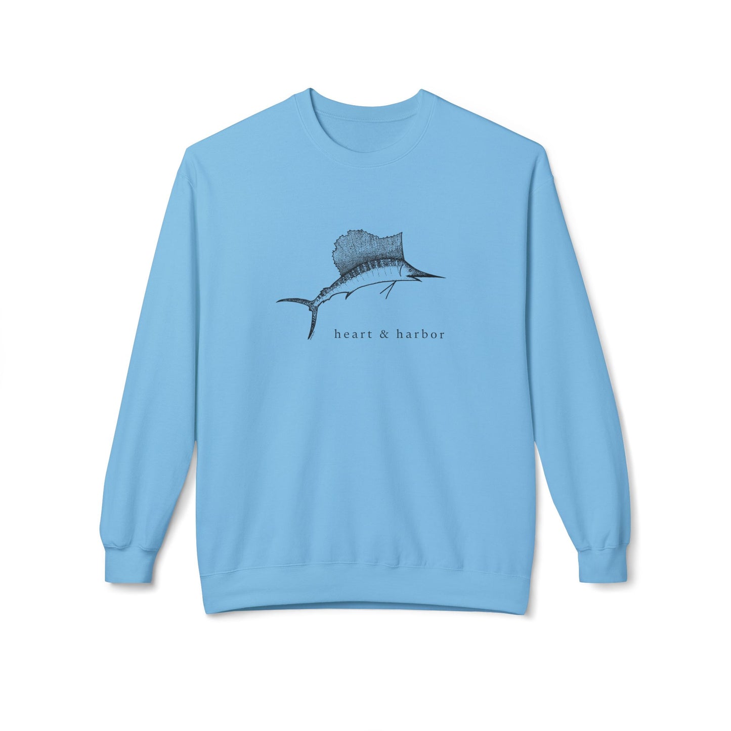 Sailfish Crewneck Sweatshirt | Unisex | Black Graphic | multiple colors