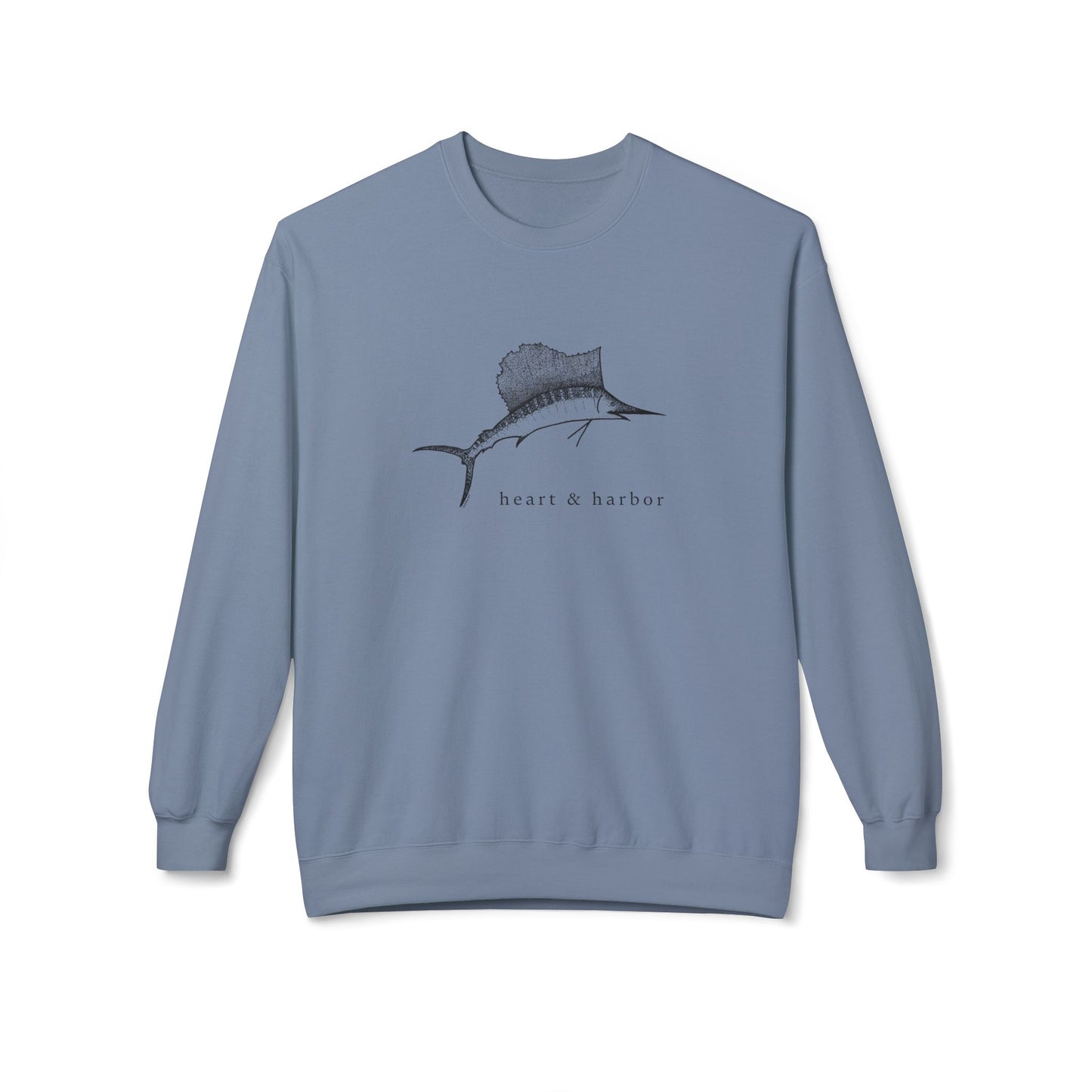 Sailfish Crewneck Sweatshirt | Unisex | Black Graphic | multiple colors