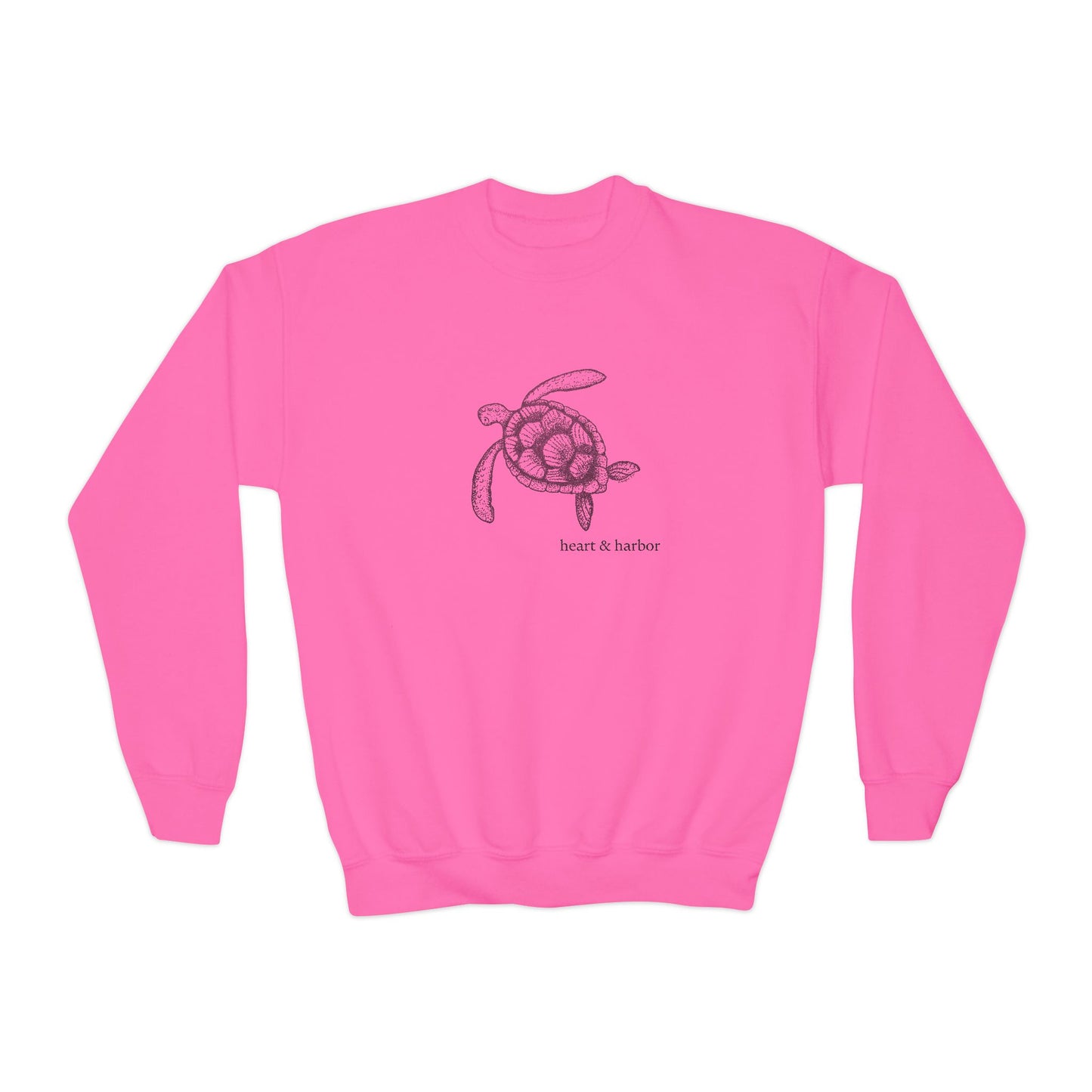 Sea Turtle Kids Crewneck Sweatshirt | Hand-Drawn | Nautical Ocean Shirt | Heart & Harbor