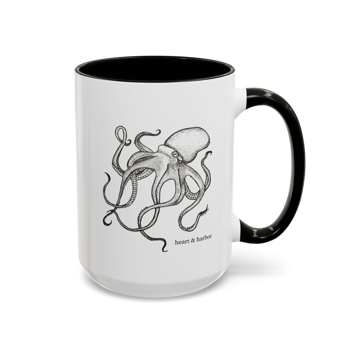 Octopus Coffee Mug | Hand-Drawn Ocean Design | Heart & Harbor | Multiple Colors