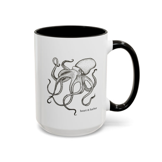 Octopus Coffee Mug | Hand-Drawn Ocean Design | Heart & Harbor | Multiple Colors