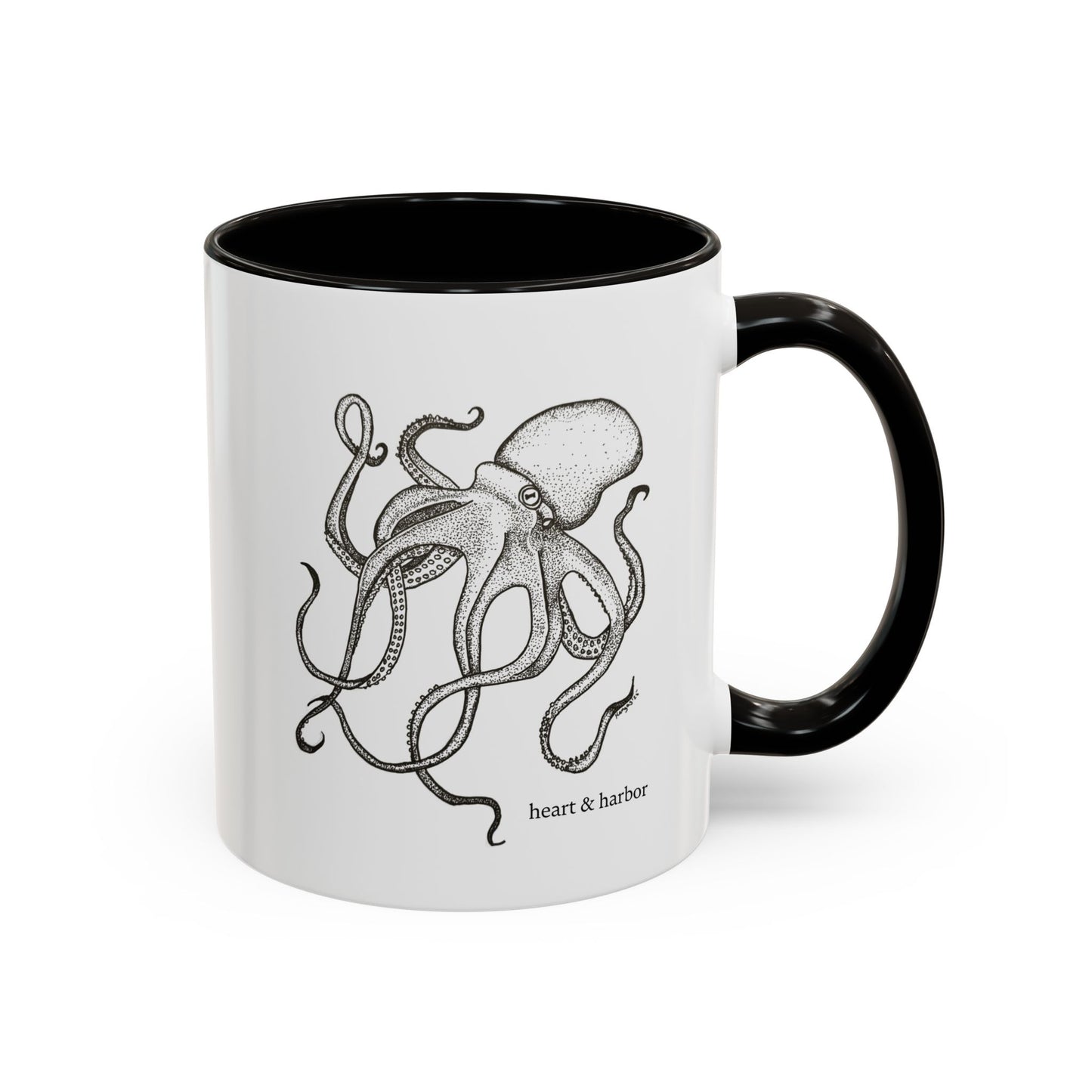 Octopus Coffee Mug | Hand-Drawn Ocean Design | Heart & Harbor | Multiple Colors