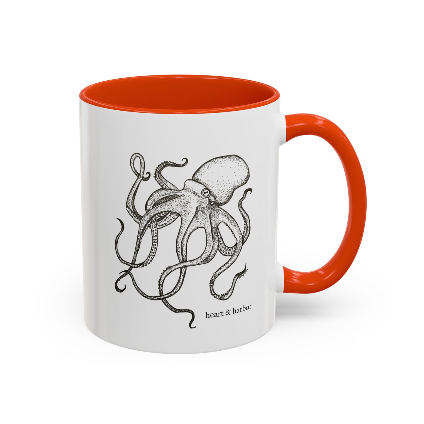 Octopus Coffee Mug | Hand-Drawn Ocean Design | Heart & Harbor | Multiple Colors