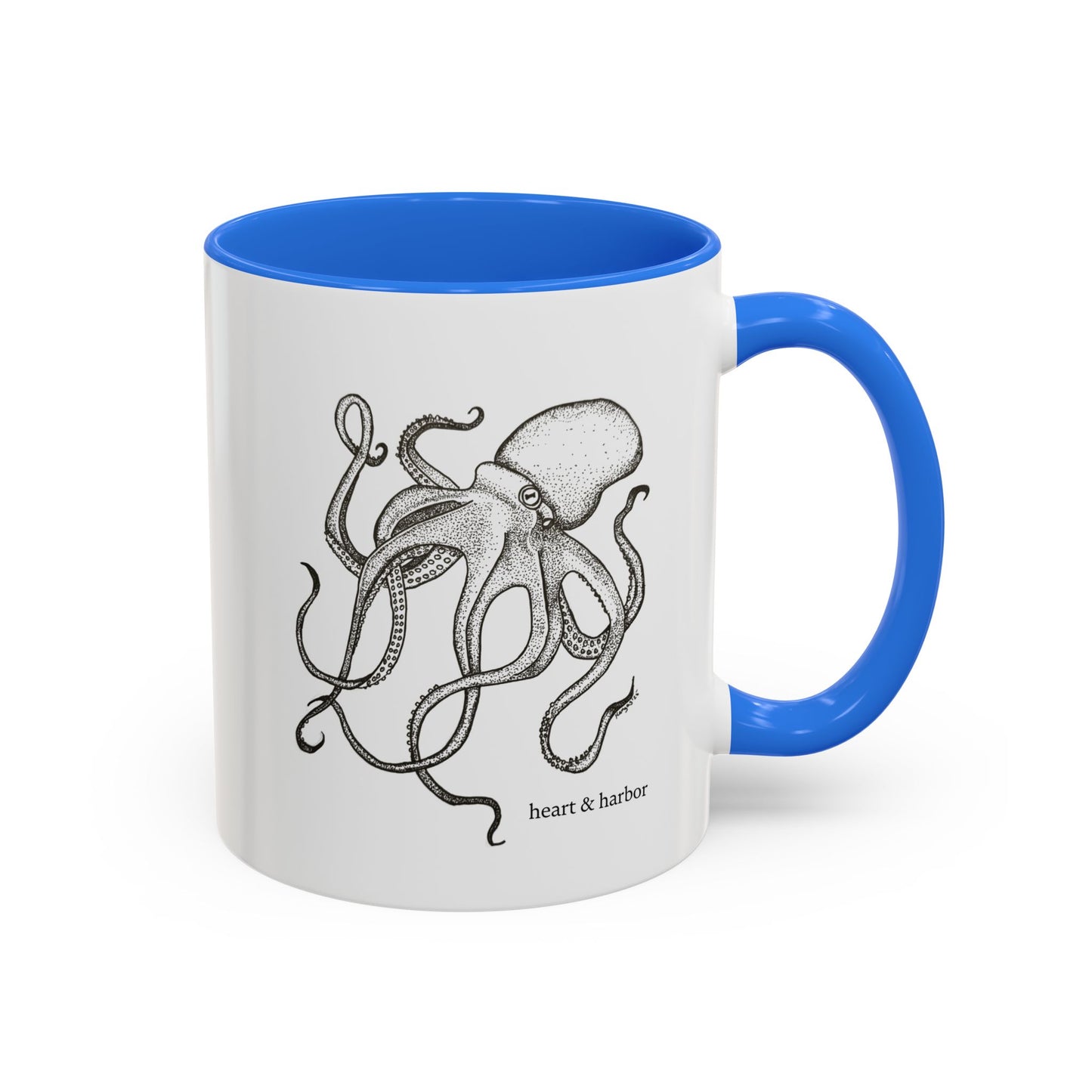 Octopus Coffee Mug | Hand-Drawn Ocean Design | Heart & Harbor | Multiple Colors
