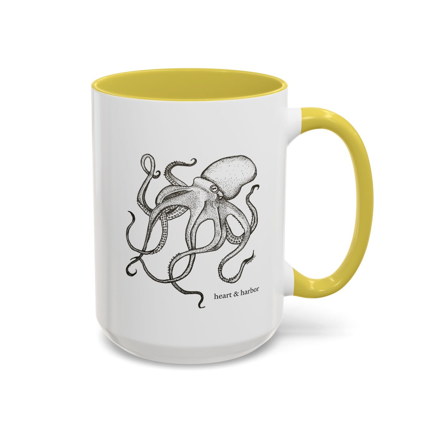 Octopus Coffee Mug | Hand-Drawn Ocean Design | Heart & Harbor | Multiple Colors