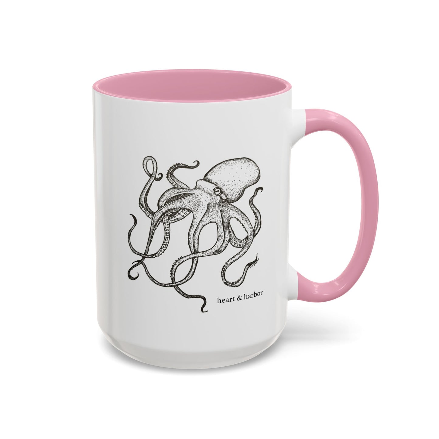 Octopus Coffee Mug | Hand-Drawn Ocean Design | Heart & Harbor | Multiple Colors