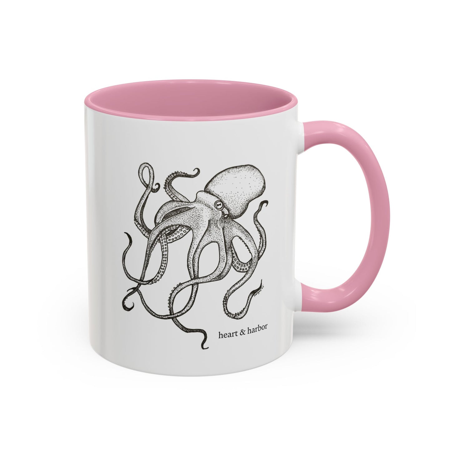 Octopus Coffee Mug | Hand-Drawn Ocean Design | Heart & Harbor | Multiple Colors