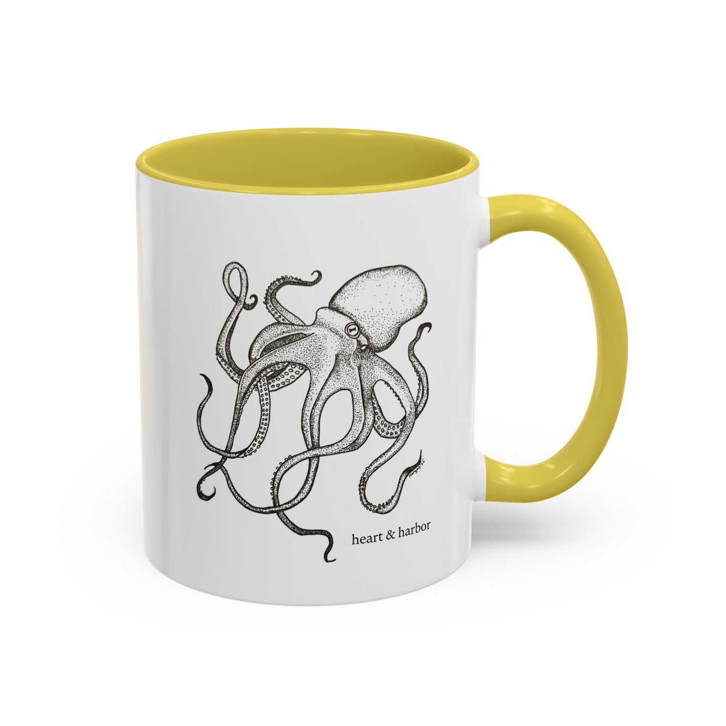 Octopus Coffee Mug | Hand-Drawn Ocean Design | Heart & Harbor | Multiple Colors