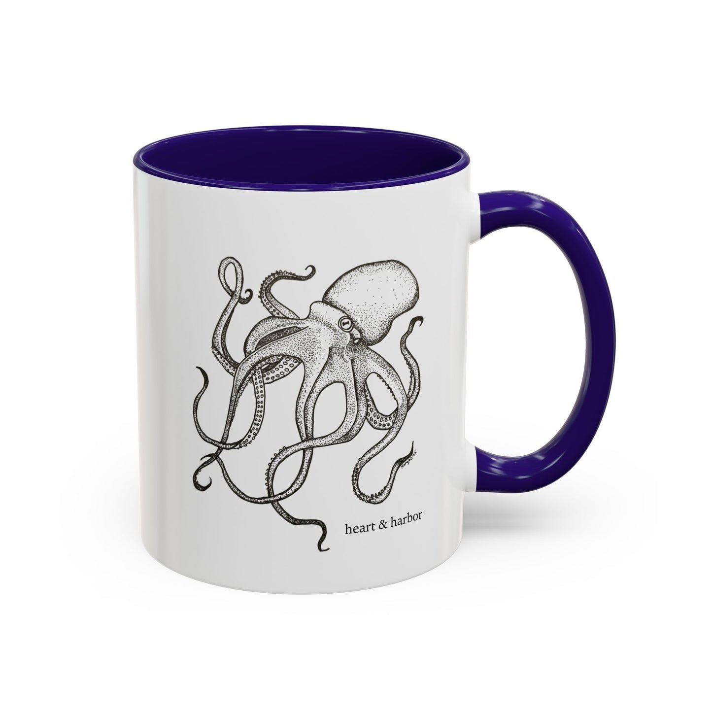 Octopus Coffee Mug | Hand-Drawn Ocean Design | Heart & Harbor | Multiple Colors