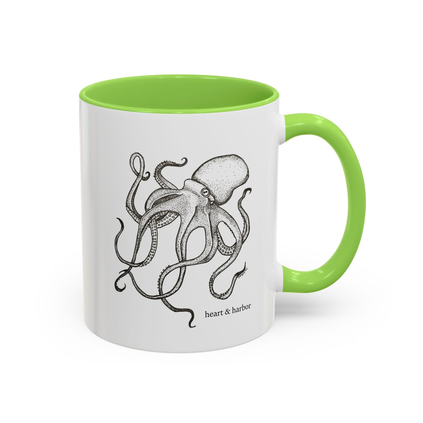 Octopus Coffee Mug | Hand-Drawn Ocean Design | Heart & Harbor | Multiple Colors