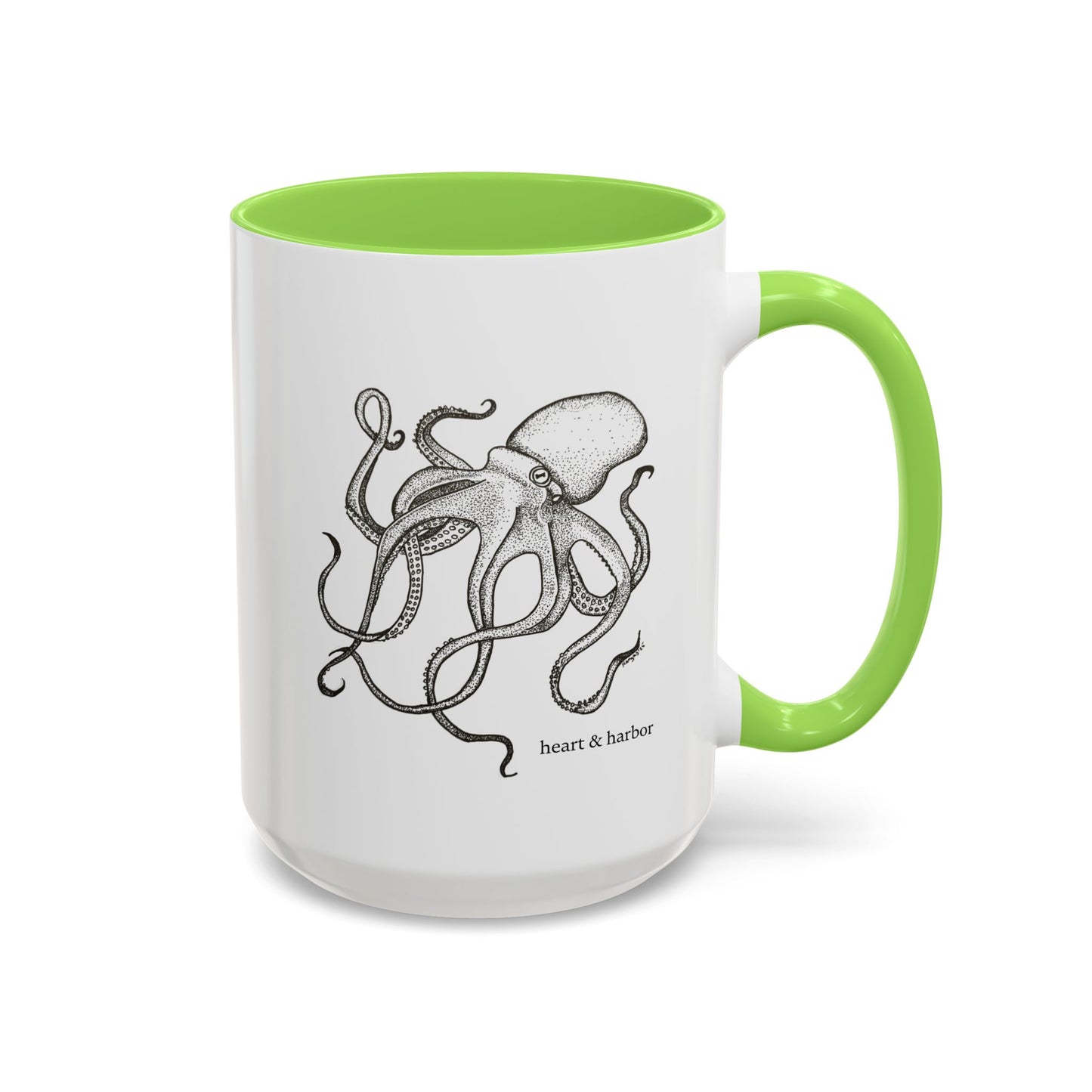Octopus Coffee Mug | Hand-Drawn Ocean Design | Heart & Harbor | Multiple Colors