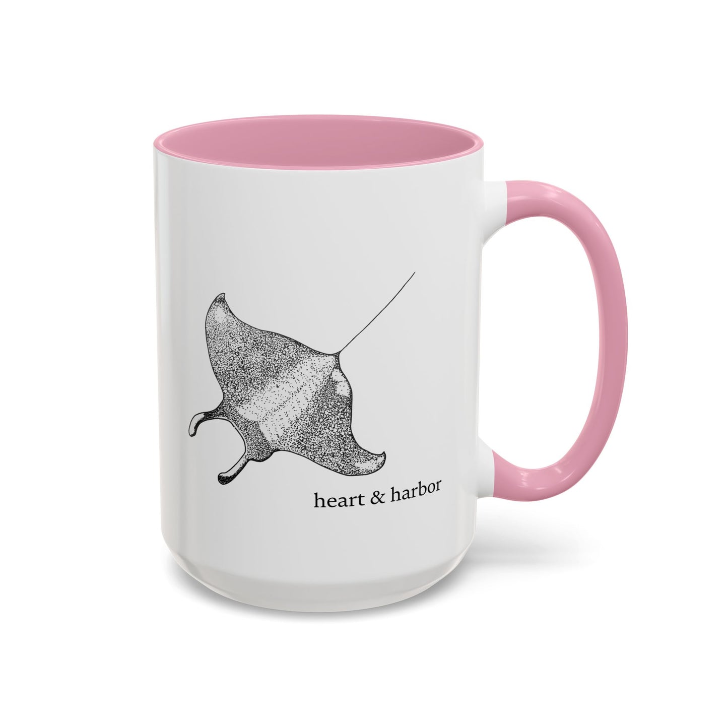 Manta Ray Coffee Mug | Hand-Drawn Ocean Design | Heart & Harbor | Multiple Colors